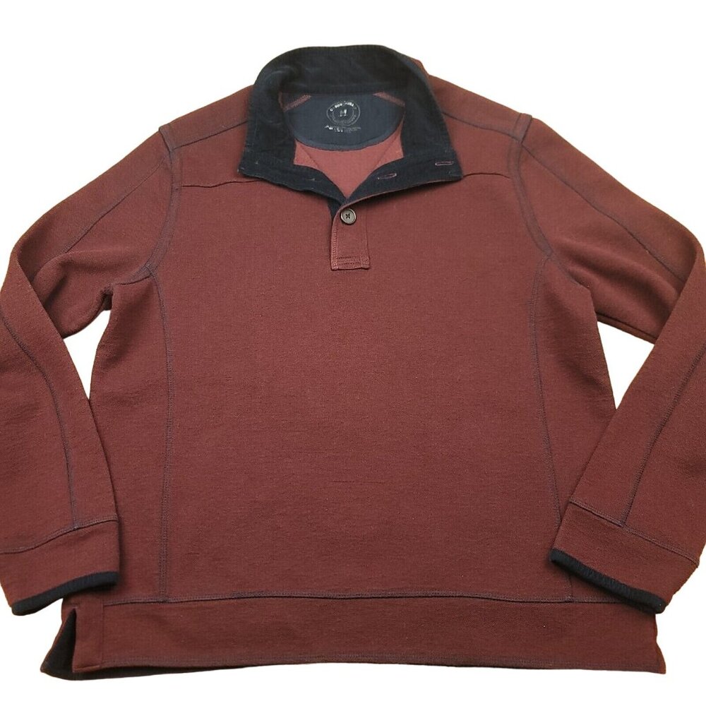 Carbon 2 Cobalt  Mens M Sweatshirt Maroon Collared Sweater Heavy‎ Cotton Blend